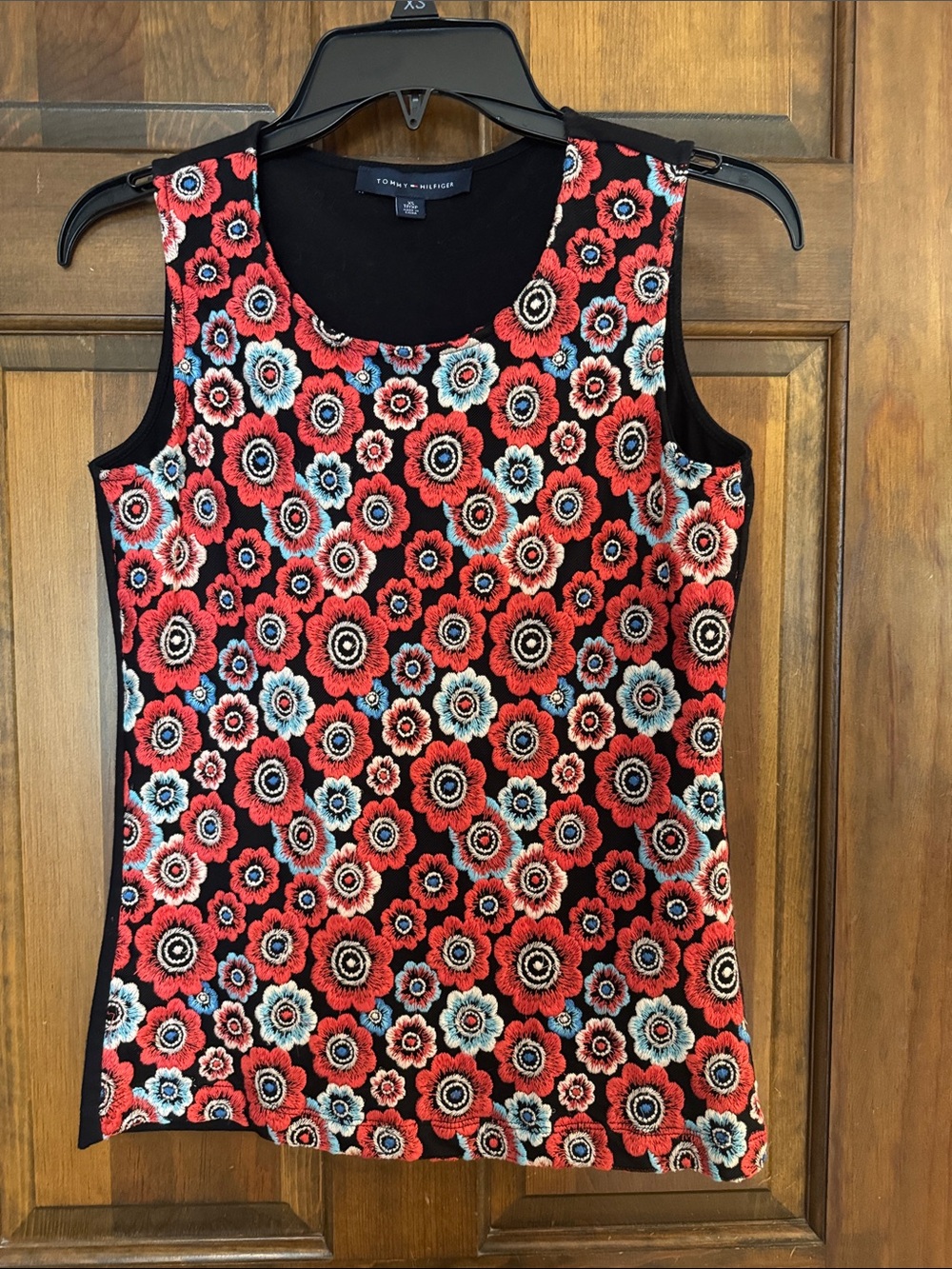Tommy Hilfiger Red and Blue Floral Tank Top